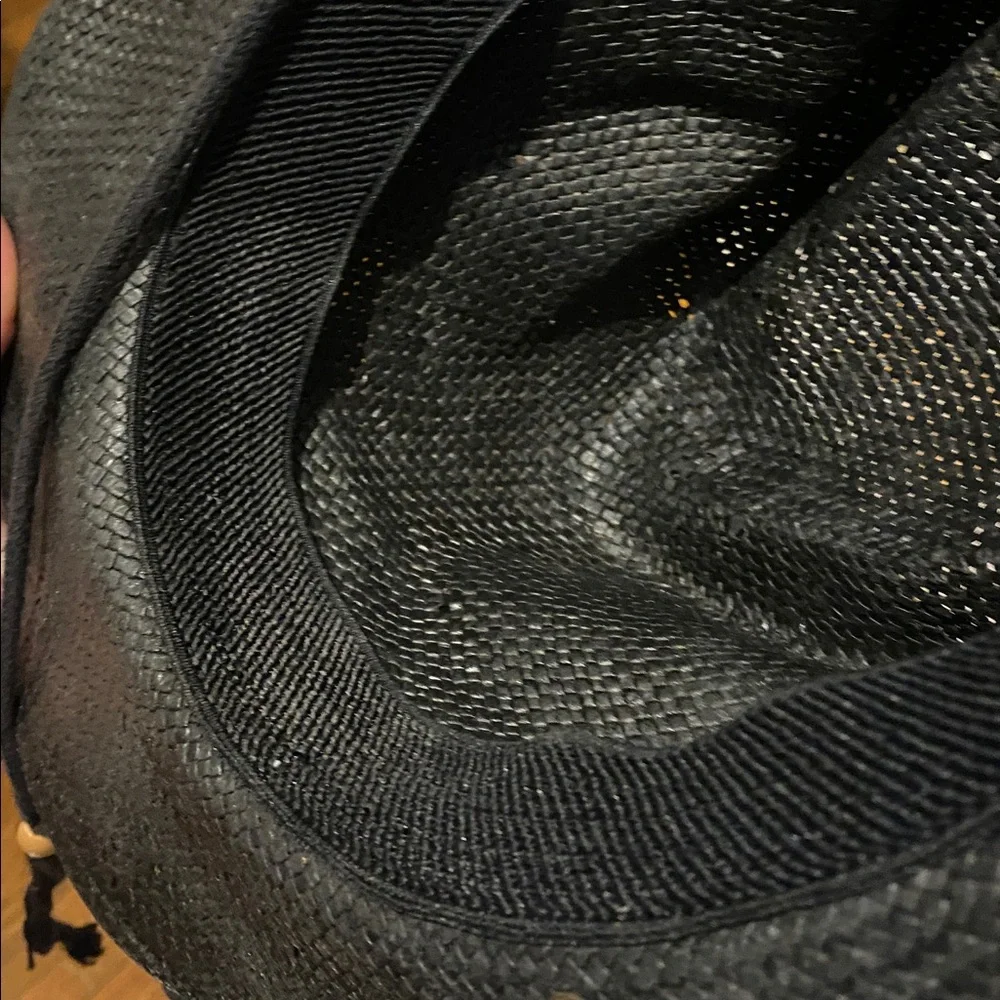 Scala Black Straw Cowboy Hat with Sun Concho